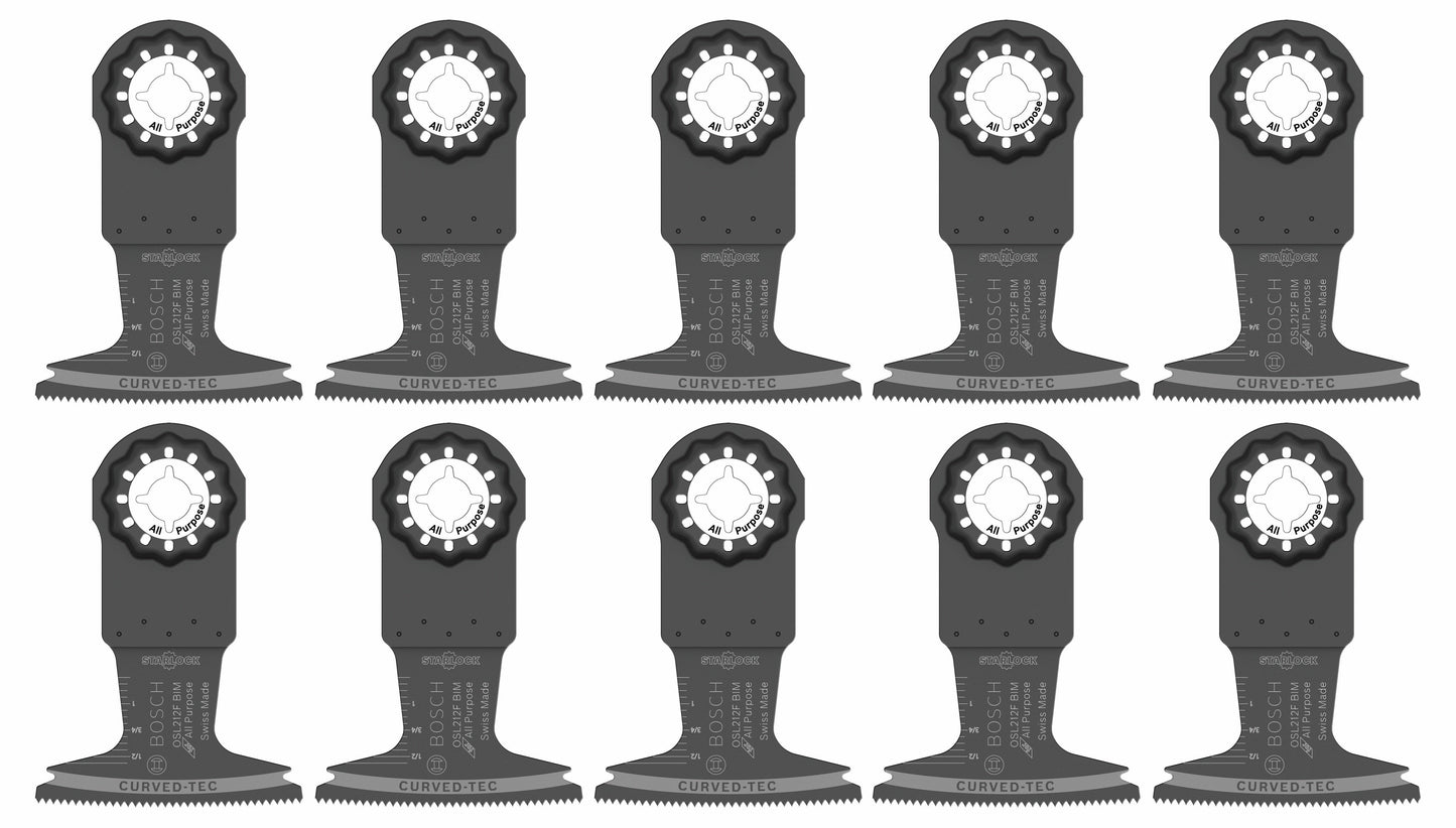 BOSCH OSL212F-10 Hoja de corte por inmersión bimetálica para herramienta multiusos oscilante Starlock® de 2-1/2 pulg., paquete de 10.