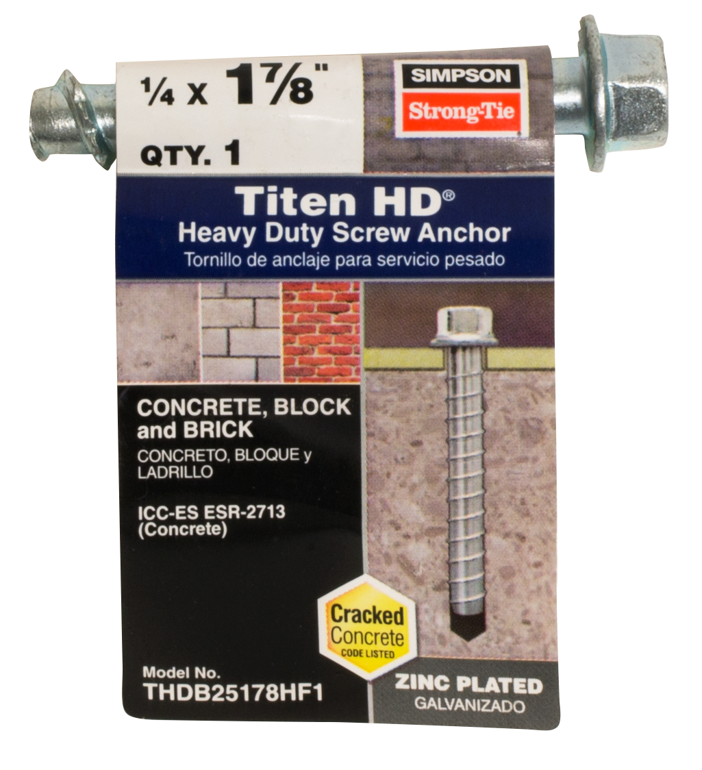 Simpson Strong-Tie THDB25178HF1 Titen HD® 1/4 in. x 1-7/8 in. Heavy-Duty Screw Anchor