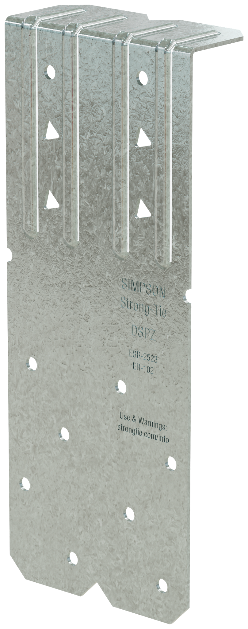Simpson Strong-Tie DSPZ DSP 18-Gauge ZMAX® Galvanized Double-Stud Plate Tie (Pack of 100)