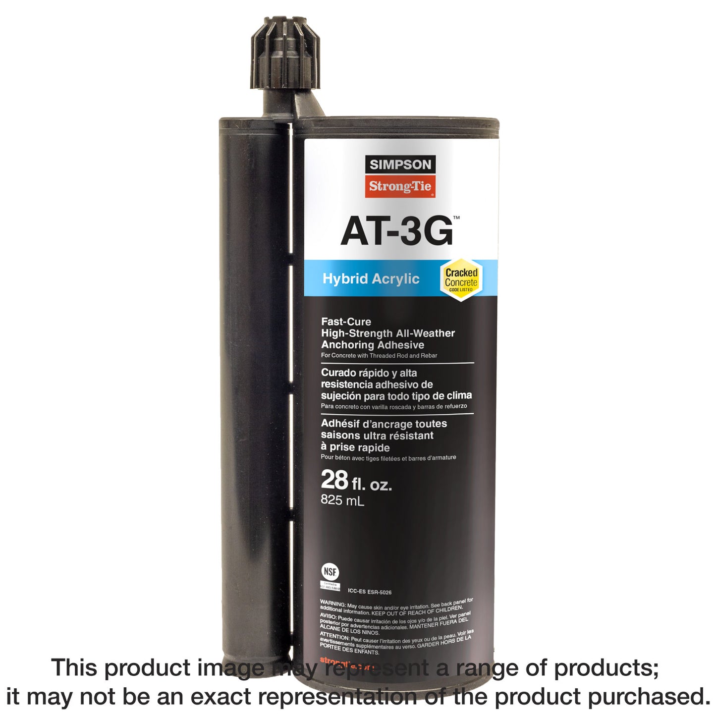 Simpson Strong-Tie AT3G30 AT-3G™ 28-oz. High-Strength Acrylic Anchoring Adhesive Cartridge w/ Nozzle
