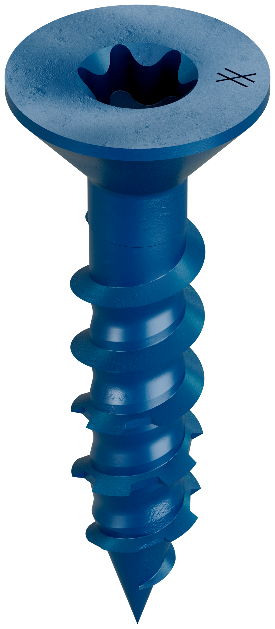 Simpson Strong-Tie TNT25114TFB Titen Turbo™ — 1/4 in. x 1-1/4 in. 6-Lobe Flat-Head Concrete and Masonry Screw, Blue (3000-Qty) (Pack of 48)