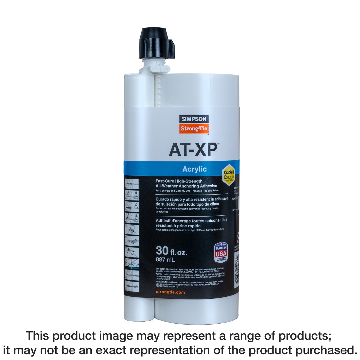 Simpson Strong-Tie AT-XP30 AT-XP® 30-oz. High-Strength Acrylic Anchoring Adhesive Cartridge w/ Nozzle (Pack of 5)