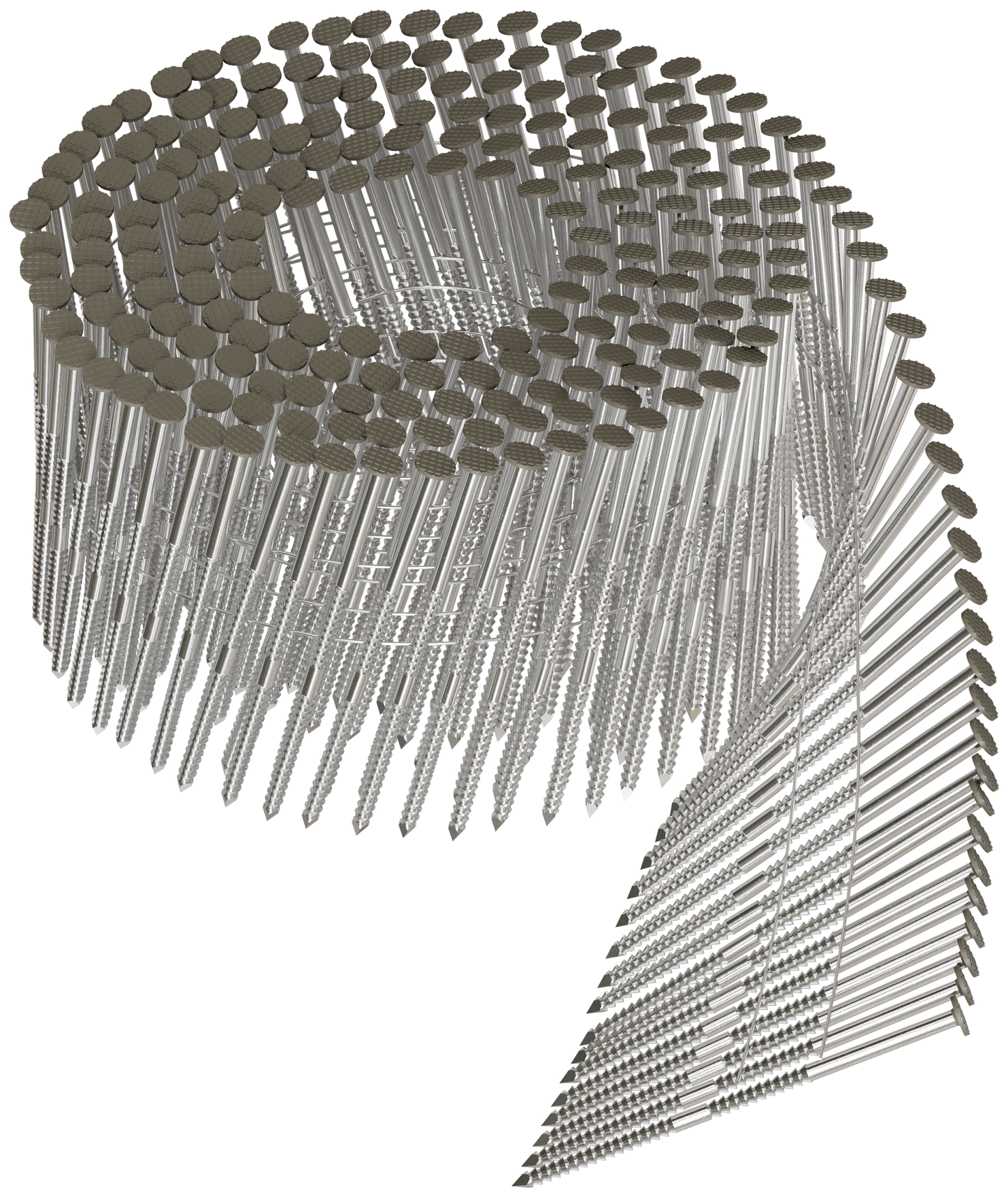 Simpson Strong-Tie S13A250CCB 15° Wire Coil, Painted Full Round Head, Ring-Shank Nail — 2-1/2 in. x .092 in. Type 304, Dark Brown (3600-Qty) (Pack of 90)