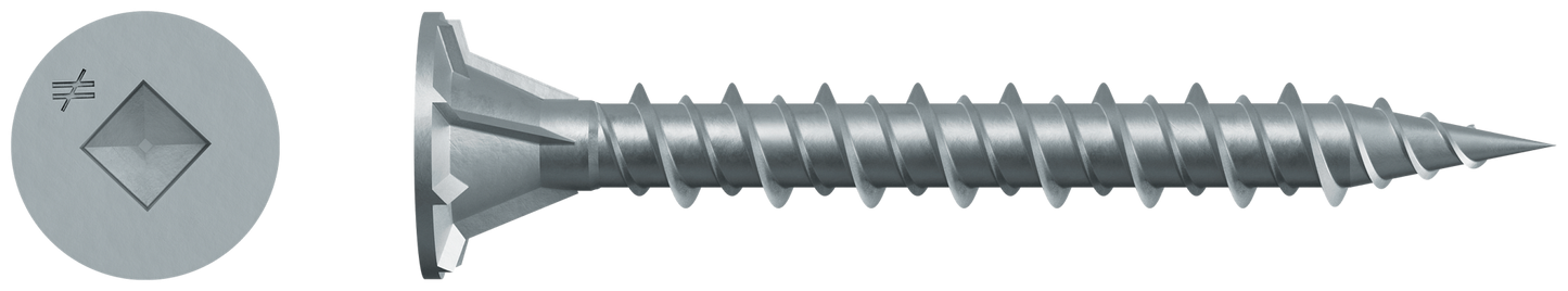 Simpson Strong-Tie CB3BLGHL158S CB3BLGHL Fiber-Cement Board Screw (Collated)— #9 x 1-5/8 in. #3 SQU (1500-Qty) (Pack of 100)