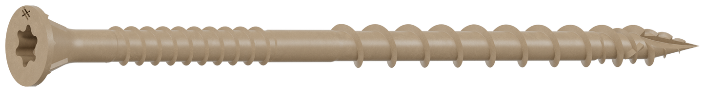 Simpson Strong-Tie DSVT312MB Deck-Drive™ DSV WOOD Screw — #10 x 3-1/2 in. T-25, Flat Head, Quik Guard®, Tan (1000-Qty) (Pack of 64)