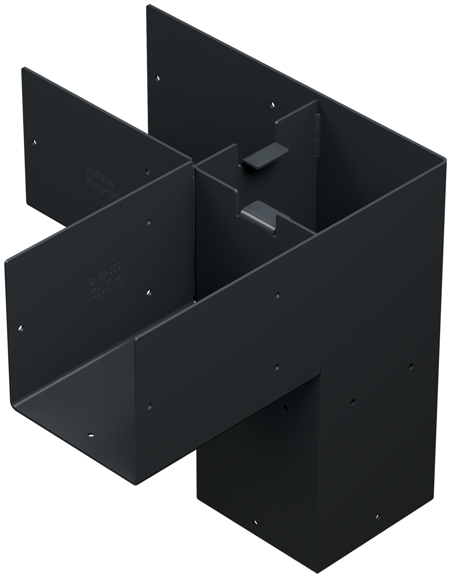 Simpson Strong-Tie SAGE-C66-KT2 Outdoor Accents® Sage System™ Black Powder-Coated Corner Connector for 6x6 with Screws (2-Qty) (Pack of 27)