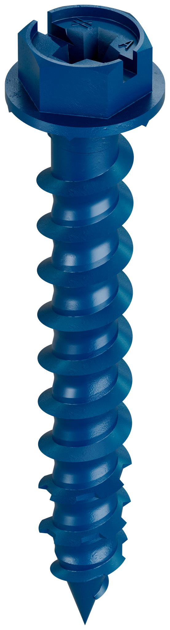 Simpson Strong-Tie TNT25134HC8 Titen Turbo™ — 1/4 in. x 1-3/4 in. Hex-Head Concrete and Masonry Screw, Blue (8-Qty)