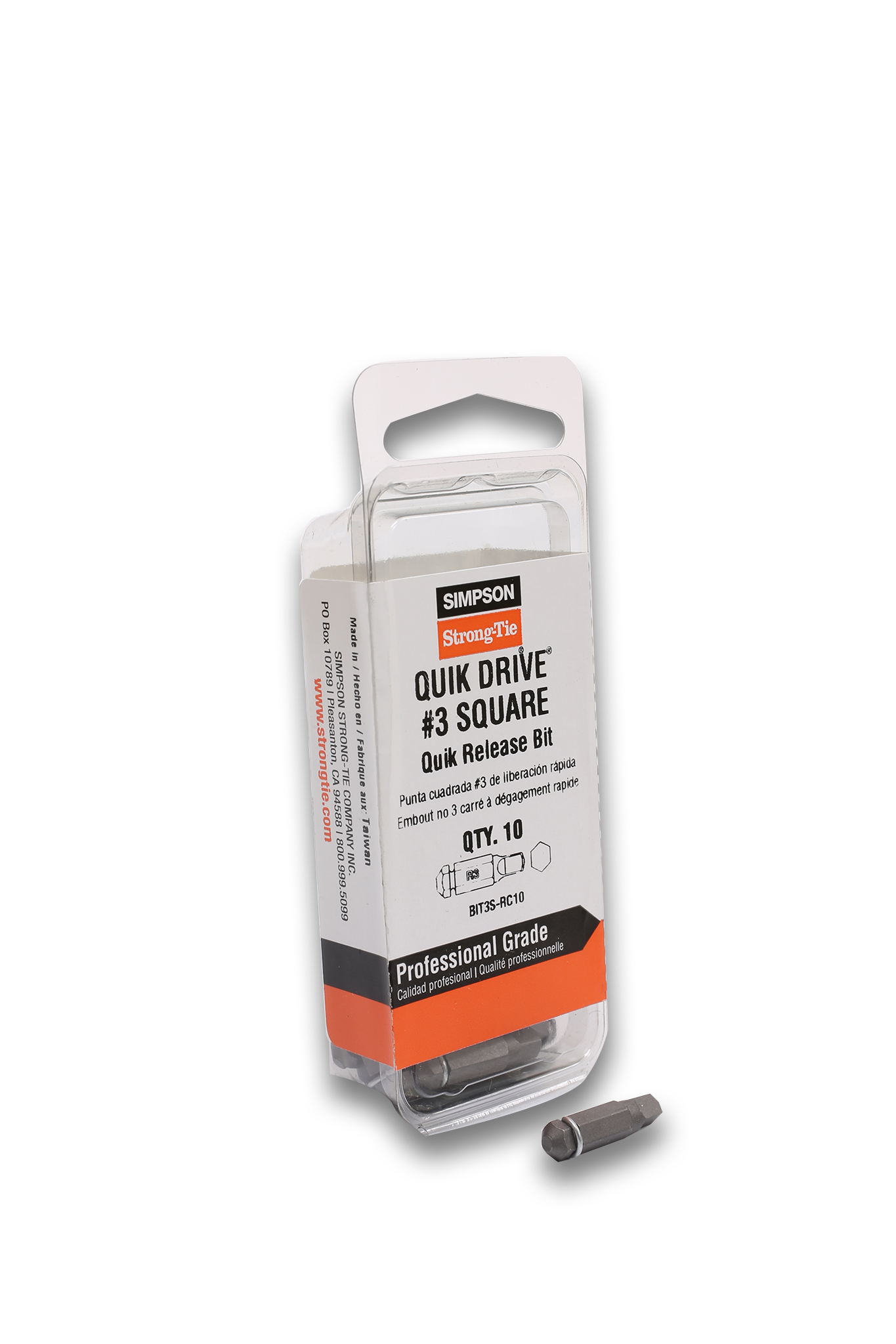 Simpson Strong-Tie BIT3S-RC10 Quik Drive® #3 Square-Drive Bit (10-Qty)