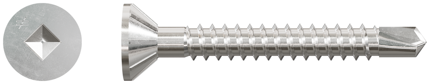 Simpson Strong-Tie SSFHSD112S1016 FHSD Wood-to-CFS Screw (Collated) — #10 x 1-1/2 in. #2SQ, Flat Head, Type 410 (1000-Qty) (Pack of 100)