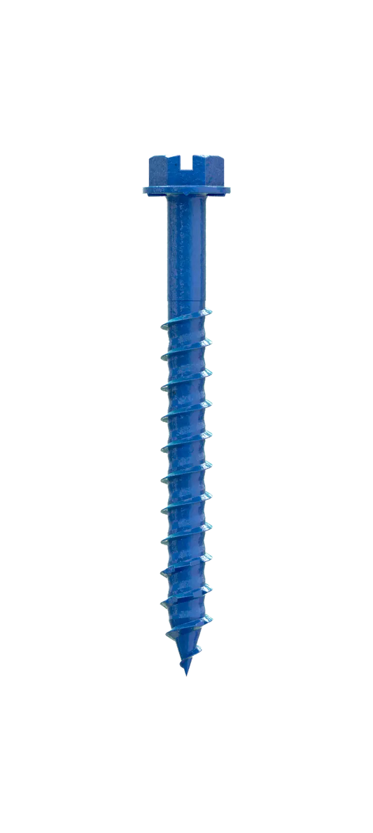 Simpson Strong-Tie TNT25214H Titen Turbo™ — 1/4 in. x 2-1/4 in. Hex-Head Concrete and Masonry Screw, Blue (100-Qty) (Pack of 420)