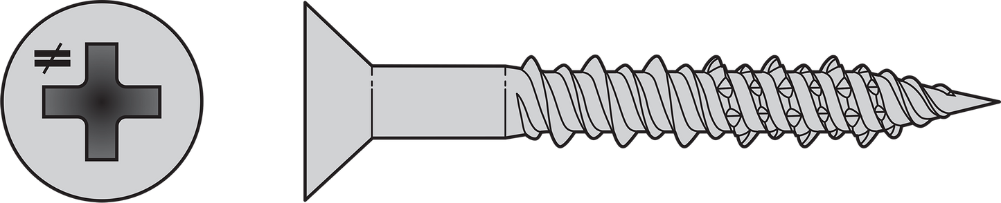 Simpson Strong-Tie T06J050FX-RP25 Marine Screw, Flat Head — #6 x 1/2 in. #2 Phillips Drive, Type 316 (25-Qty) (Pack of 3240)