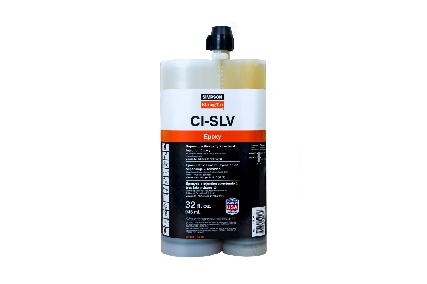 Simpson Strong-Tie CISLV32 CI-SLV™ Super-Low-Viscosity Structural Injection Epoxy (32 oz.) (Pack of 375)