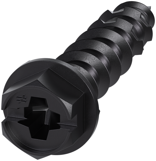 Simpson Strong-Tie TNTBL25114H Titen Turbo™ — 1/4 in. x 1-1/4 in. Hex-Head Concrete and Masonry Screw, Black (100-Qty)