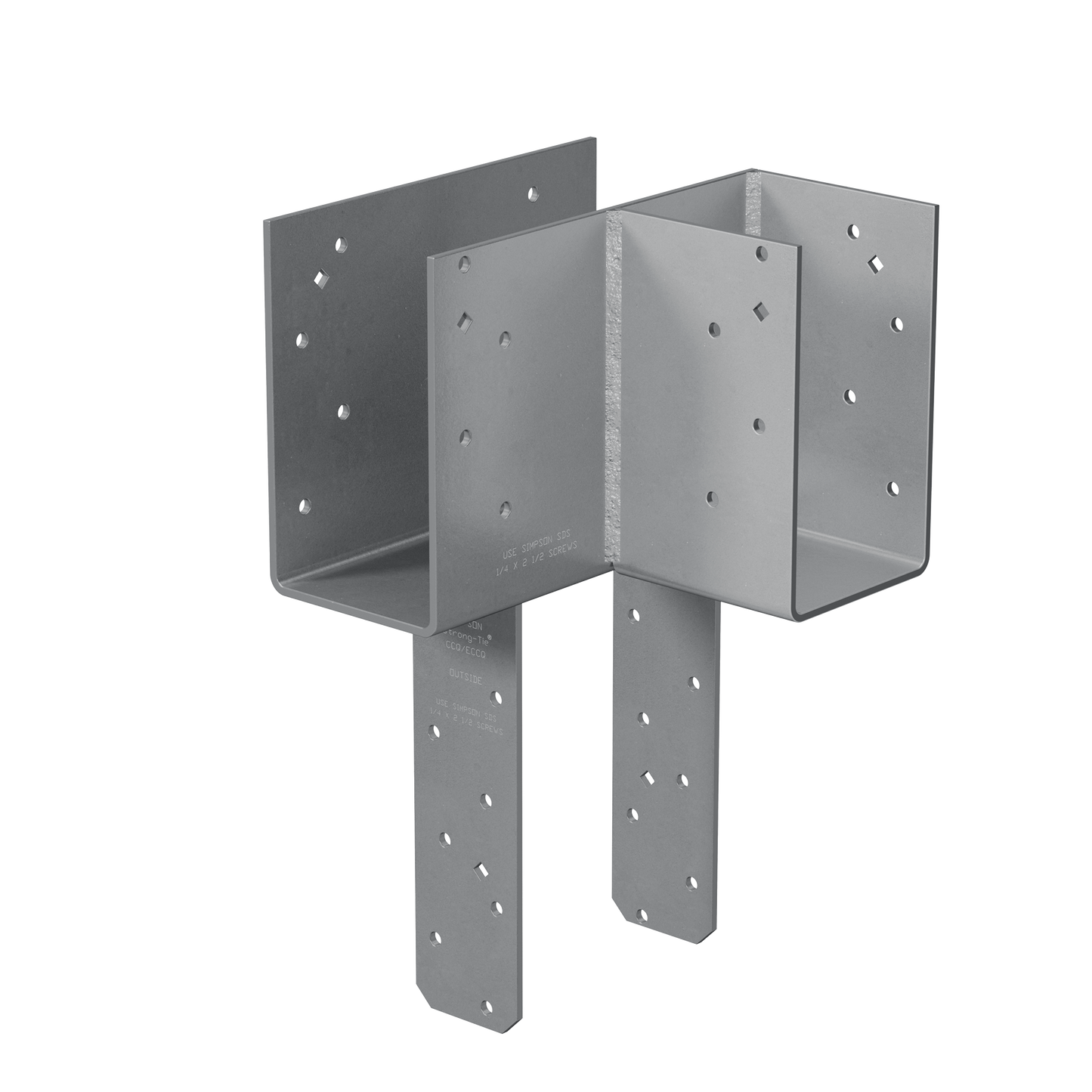 Simpson Strong-Tie ECCLRQ464SDS ECCLRQ L-Shape End Column Cap for 4x Beams, 6x Post w/ SDS Screws, Skewed Right (Pack of 2)
