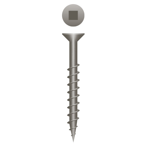 948QL - Strong-Point Square Drive Flat Head Particle Board Screws, Plain and Lubed, 9 x 3, Box of 2,000