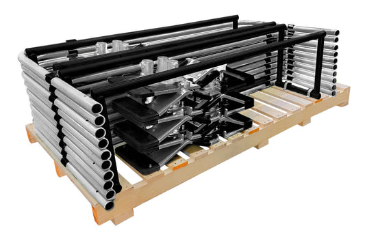 Frontline GUS05HDG Universal 5' Guardrails with Bases Complete Kit (50') - Gray