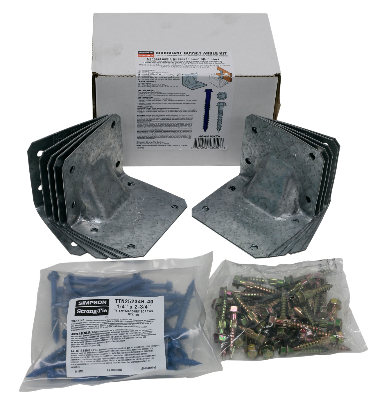Simpson Strong-Tie HGAM10KTA HGAM Hurricane Gusset Angle for Masonry with Screws (10-Qty)