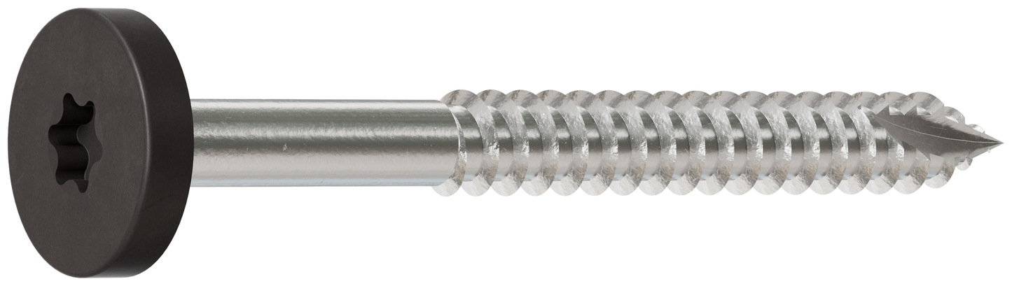 Simpson Strong-Tie T08175FS75GR04 Fascia Board Screw — #8 x 1-3/4 in. T-20 6-Lobe Pancake Head Type 316, Gray 04 (75-Qty) (Pack of 5)