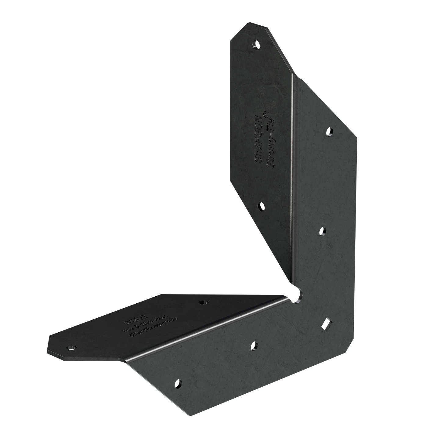 Simpson Strong-Tie APRTA2 Outdoor Accents® ZMAX®, Black Powder-Coated Rigid Tie® Angle for 2x2 Joist/Post