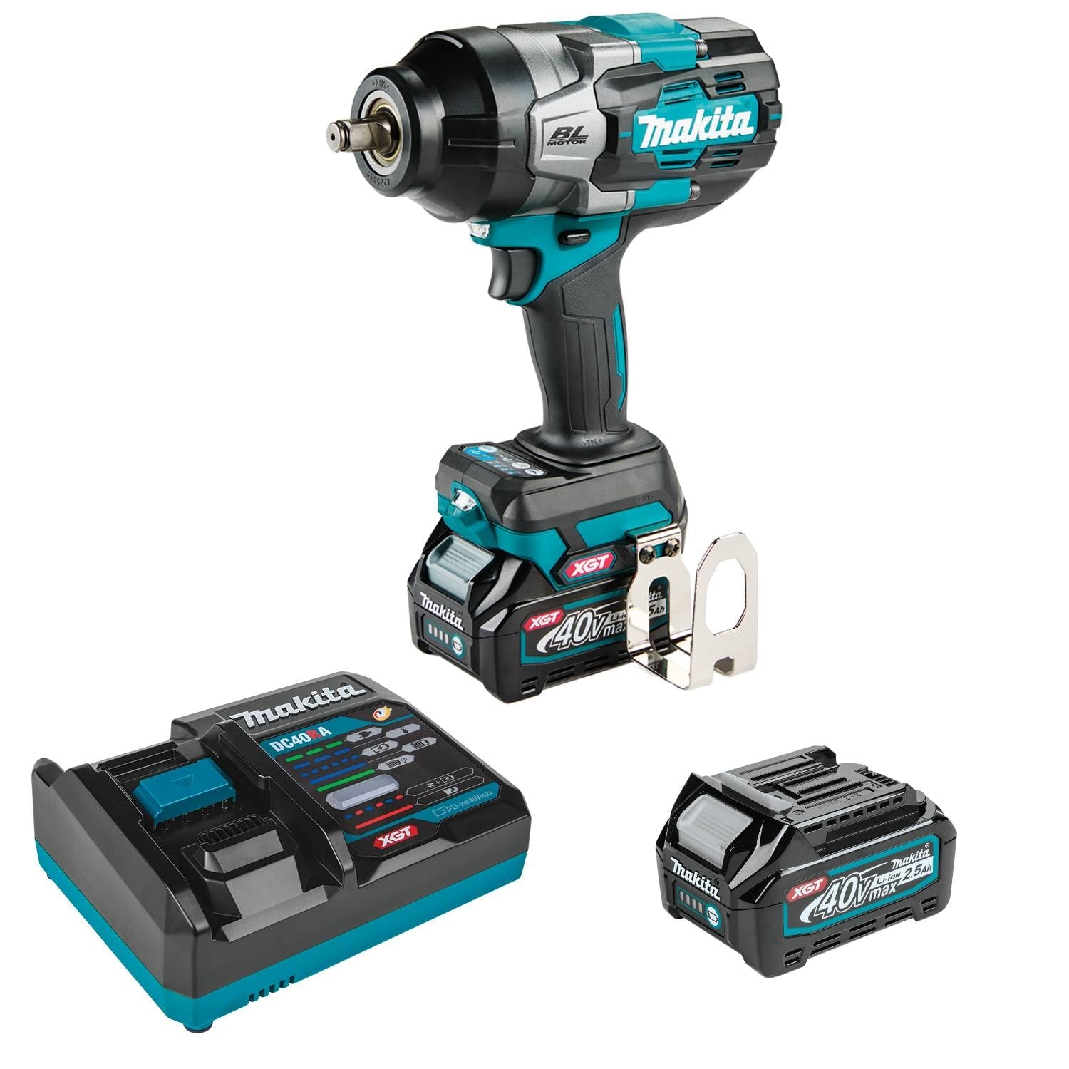 Makita GWT02D 40V max XGT® Brushless Cordless 4‑Speed High‑Torque 1/2" Sq. Drive Impact Wrench Kit w/ Friction Ring Anvil (2.5Ah)