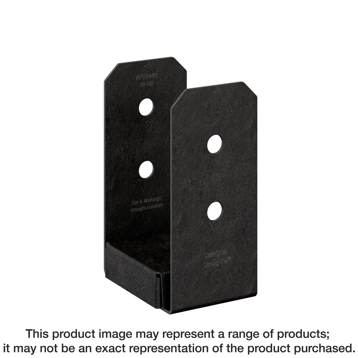 Simpson Strong-Tie APVB44R Outdoor Accents® Avant Collection™ ZMAX®, Black Powder-Coated Post Base for 4x4 Rough