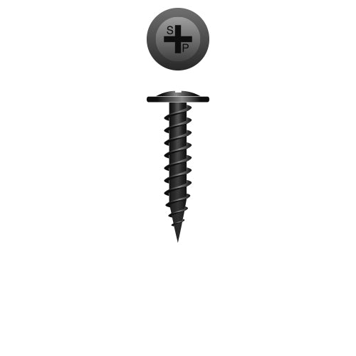 90MB - Strong-Point Phillips Modified Truss (R/W) Head, K-Lath, Black Oxide Coated, 8 x 1-5/8, Box of 4,000