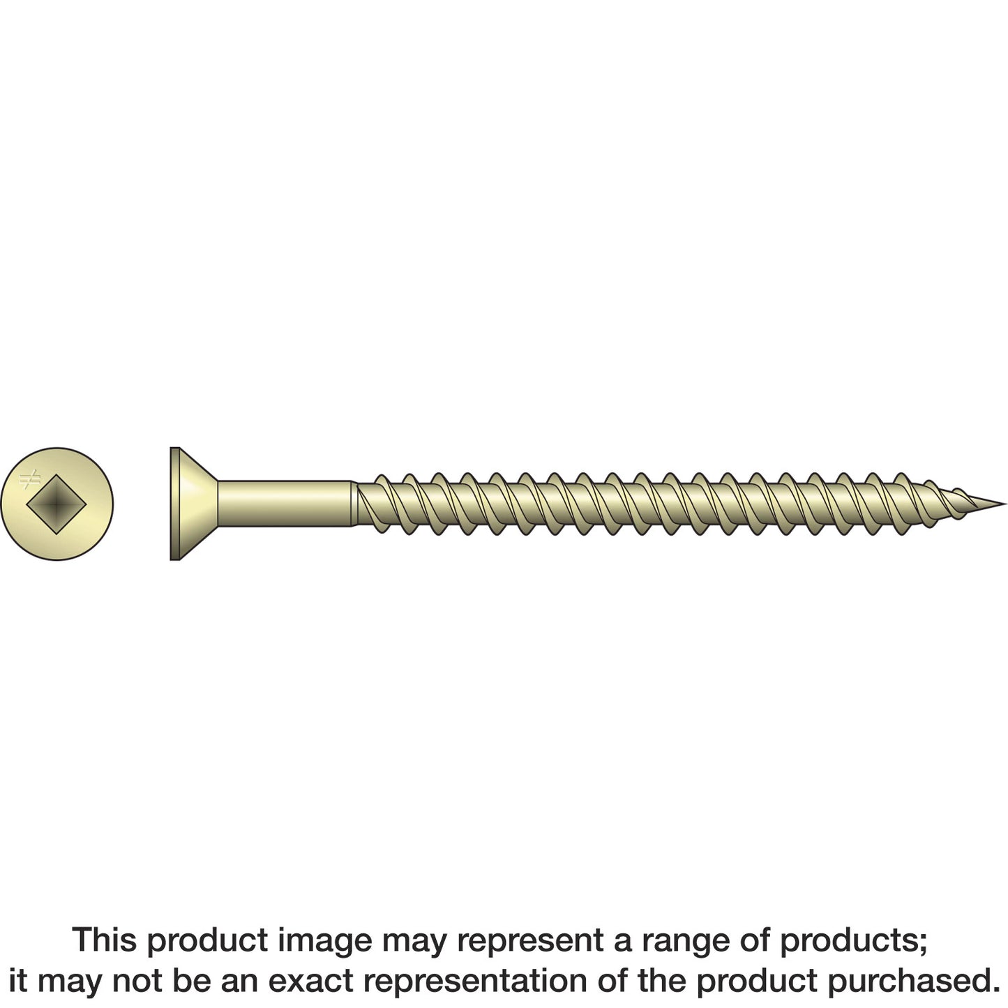 Simpson Strong-Tie WSCT212S WSCT Roofing Tile Screw (Collated) — #8 x 2-1/2 in. #3 Square, Flat Head, Zinc (1500-Qty) (Pack of 100)