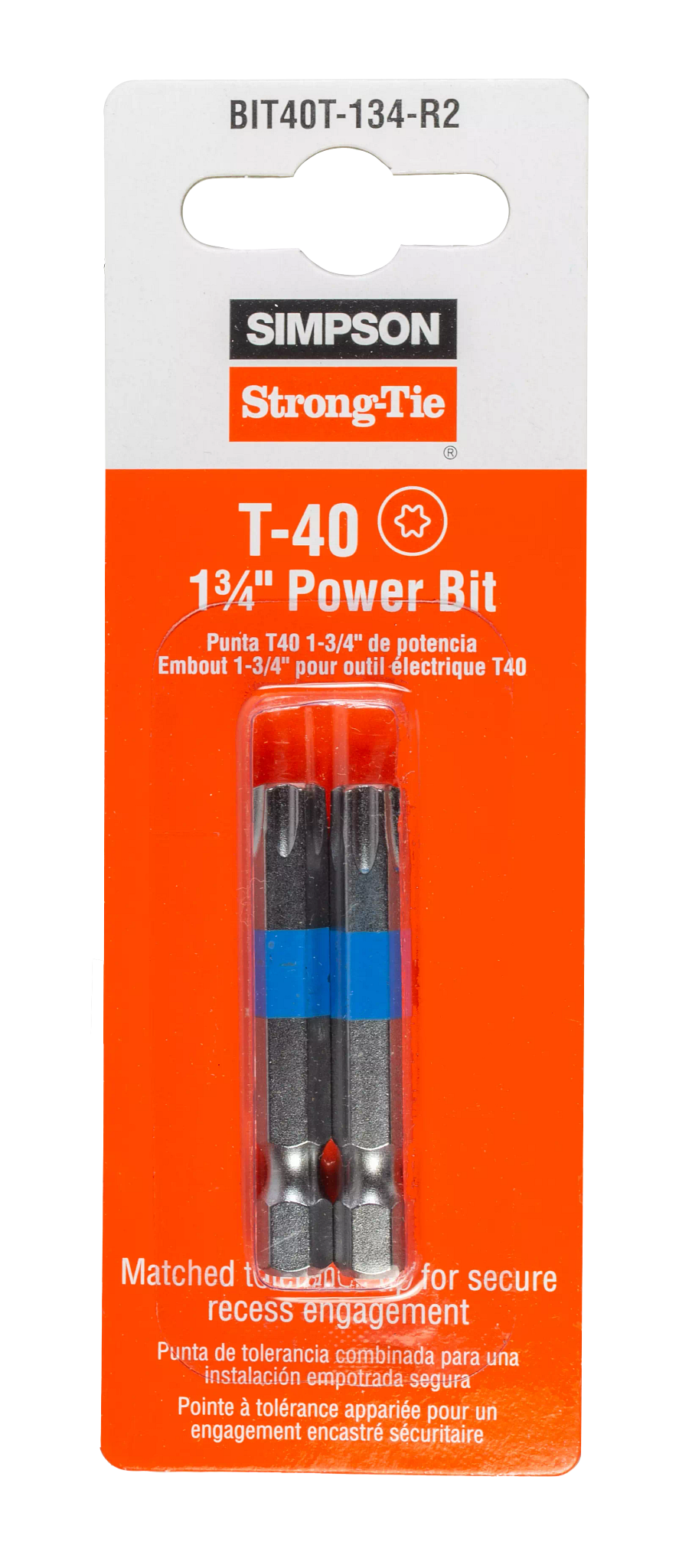 Simpson Strong-Tie BIT40T-134-R2 T40 6-Lobe Drive 1-3/4 in. Power Bit (2-Qty)