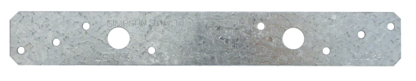 Simpson Strong-Tie LSTA9 LSTA 1-1/4 in. x 9 in. 20-Gauge Galvanized Strap Tie (Pack of 50)