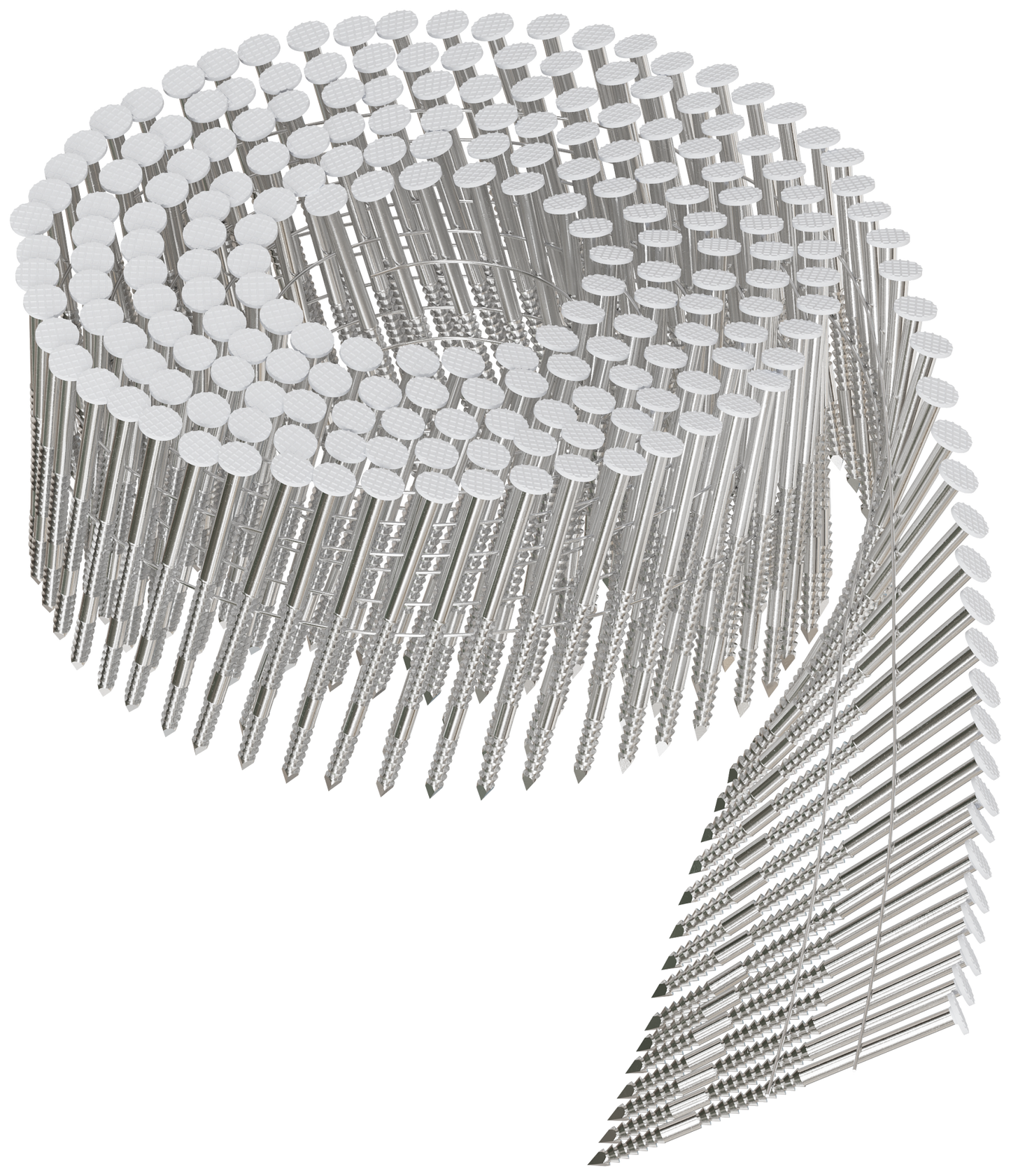 Simpson Strong-Tie S13A200CWH 15° Wire Coil, Painted Full Round Head, Ring-Shank Nail — 2 in. x .092 in. Type 304, White (3600-Qty)