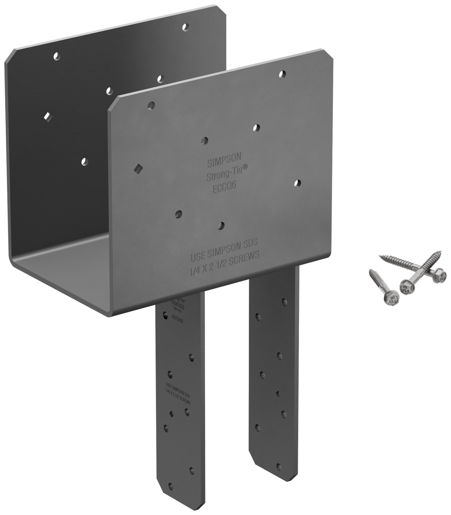 Simpson Strong-Tie ECCQ64SDS2.5 ECCQ™ End Column Cap for 6x Beam, 4x Post, with Strong-Drive® SDS Screws (Pack of 90)