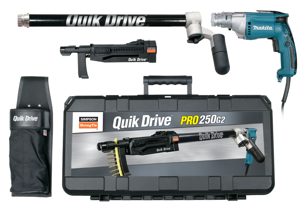 Simpson Strong-Tie PRO250G2M25K Quik Drive® PRO250 Subfloor System w/ Makita® 2500 RPM Screwdriver Motor