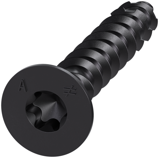 Simpson Strong-Tie TNTBL25134TF Titen Turbo™ — 1/4 in. x 1-3/4 in. 6-Lobe Flat-Head Concrete and Masonry Screw, Black (100-Qty)