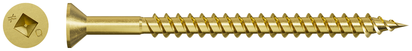 Simpson Strong-Tie WSCT212S WSCT Roofing Tile Screw (Collated) — #8 x 2-1/2 in. #3 Square, Flat Head, Zinc (1500-Qty)