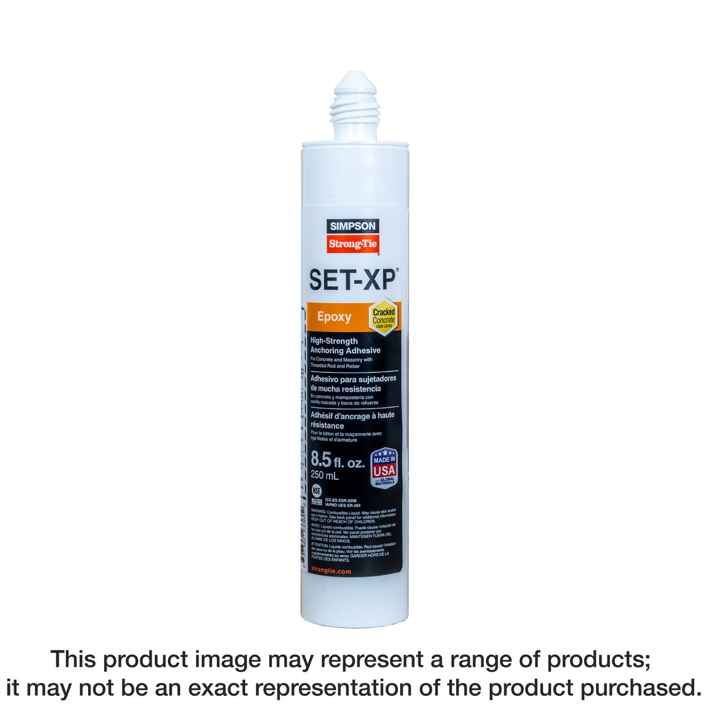 Simpson Strong-Tie SET-XP10 SET-XP® 8.5-oz. High-Strength Epoxy Adhesive Cartridge w/ 1 Nozzle and Extension (Pack of 900)