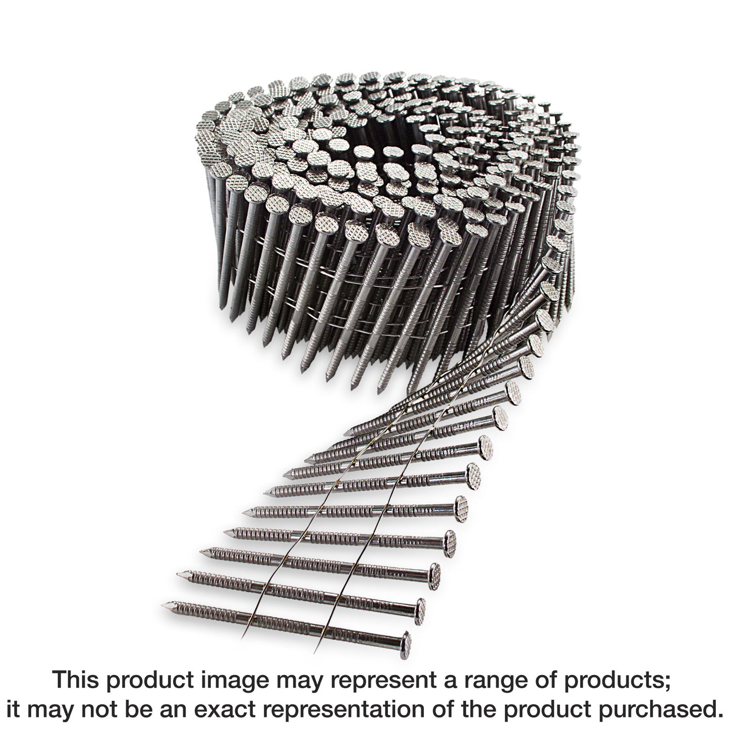 Simpson Strong-Tie S12A150PNB 15° Wire Coil, Full Round Head, Ring-Shank Decking/Framing Nail — 1-1/2 in. x .099 in. Type 304 (3600-Qty)