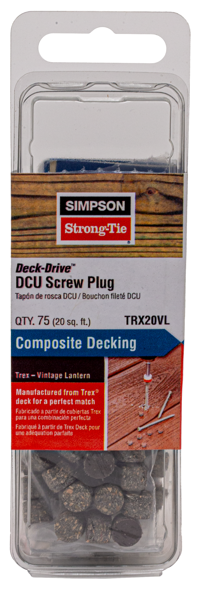 Simpson Strong-Tie TRX20VL Deck-Drive™ DCU Screw Plug — Trex Vintage Lantern (75-Qty)