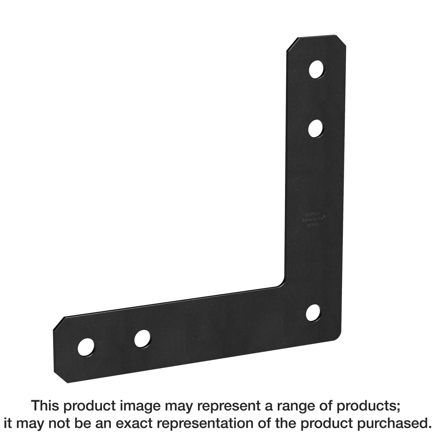 Simpson Strong-Tie 1212HLPC HLPC 12 in. x 12 in. 7-Gauge Black Powder-Coated Ornamental L Strap
