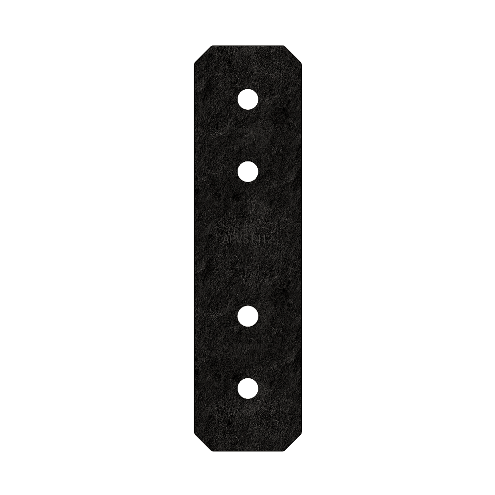 Simpson Strong-Tie APVST412 Outdoor Accents® Avant Collection™ 3 in. x 11-1/4 in. ZMAX®, Black Powder-Coated Strap for 4x (Pack of 8)