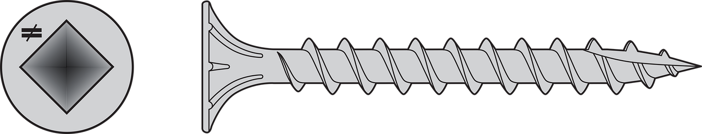 Simpson Strong-Tie T08C162WQ-RP300 Fiber-Cement Screw — #8 x 1-5/8 in. #2 Square Wafer-Head, Type 316 (300-Qty) (Pack of 4)