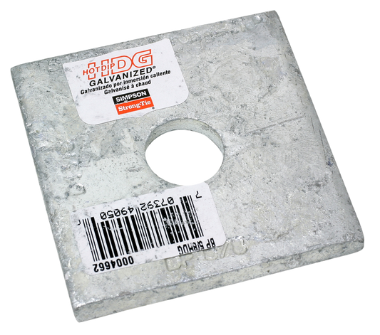 Simpson Strong-Tie BP 5/8HDG BP 2-1/2 in. x 2-1/2 in. Hot-Dip Galvanized Bearing Plate with 5/8 in. Bolt Dia.