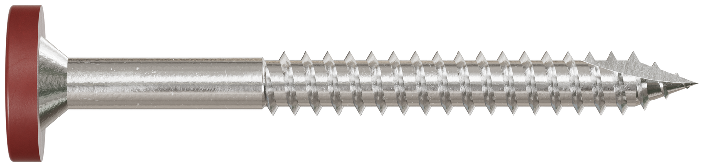 Simpson Strong-Tie T08175FS75RD01 Fascia Board Screw — #8 x 1-3/4 in. T-20 6-Lobe Pancake Head Type 316, Red 01 (75-Qty) (Pack of 500)