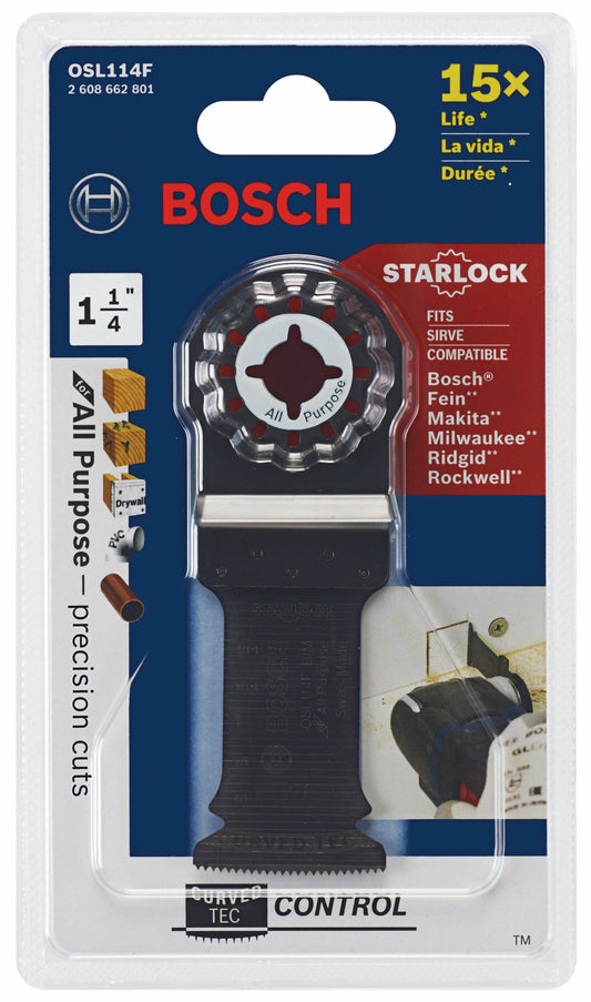 Hoja de corte por inmersión bimetálica para multiherramienta oscilante Starlock® BOSCH OSL114F de 1-1/4 pulg.
