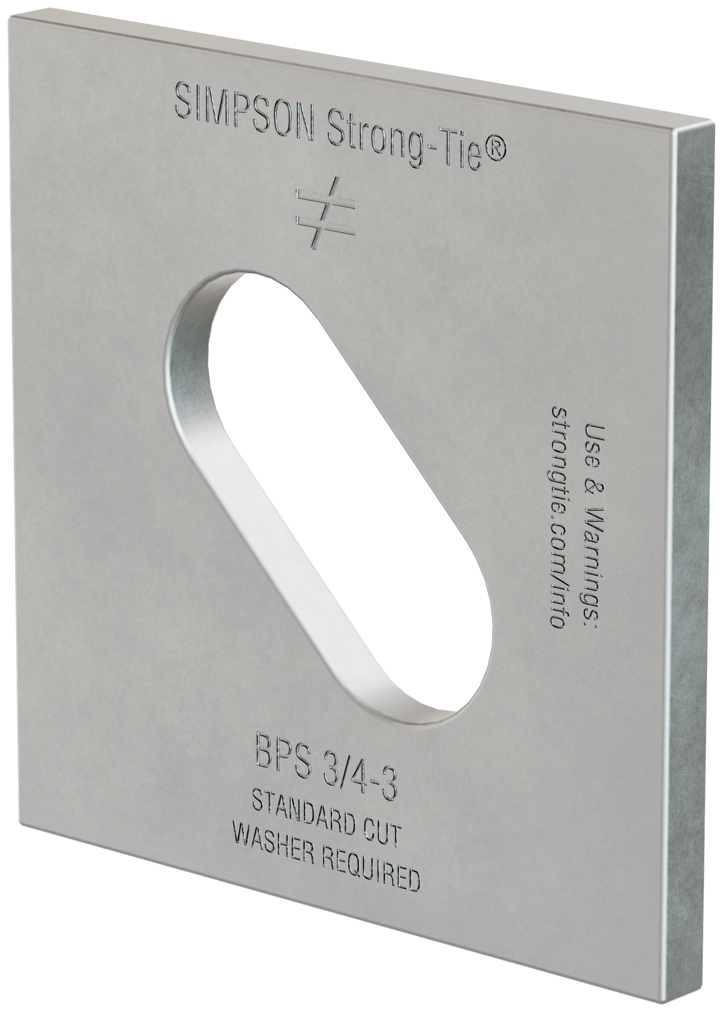Simpson Strong-Tie BPS 3/4-3 BPS 3 in. x 3 in. Slotted Bearing Plate with 3/4 in. Bolt Dia. (Pack of 50)
