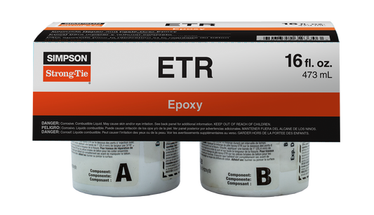 Simpson Strong-Tie ETR16 ETR Concrete Repair and Paste-Over Epoxy (16 oz.) (Pack of 4)