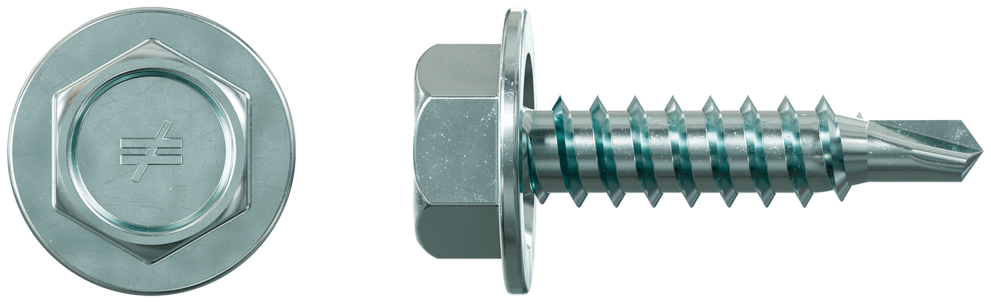 Simpson Strong-Tie XU34S1016 Strong-Drive® Self-Drilling X Metal Screw (Collated) — #10 x 3/4 in. 5/16 Hex, Clear Zinc (1500-Qty)