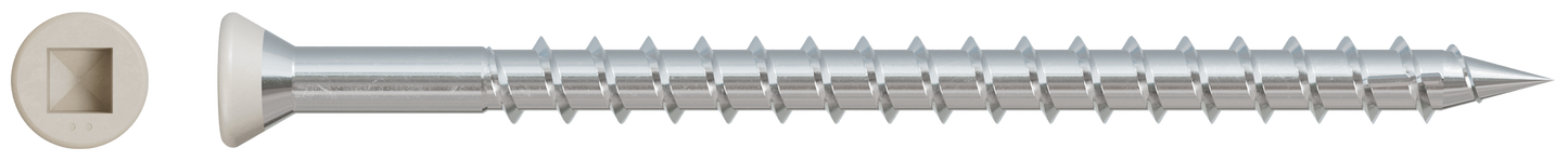 Simpson Strong-Tie DTH212S305TN Trim-Head Screw — Sharp Point (Collated) — #7 x 3-1/2 in. #2 Square Type 305 Tan (1000-Qty) (Pack of 100)