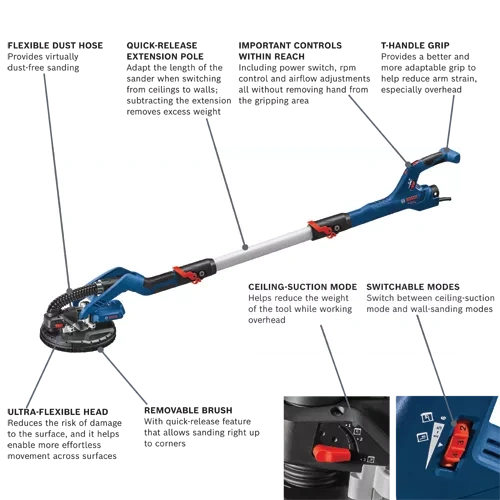 BOSCH GTR55-85 9 In. Drywall Sander Kit