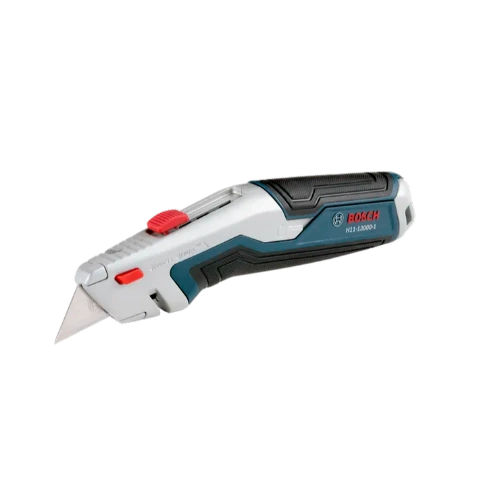 BOSCH H11-13000-1 Retractable Utility Knife, Cushioned Slide Button, Integrated Blade Storage, Includes 3 Blades