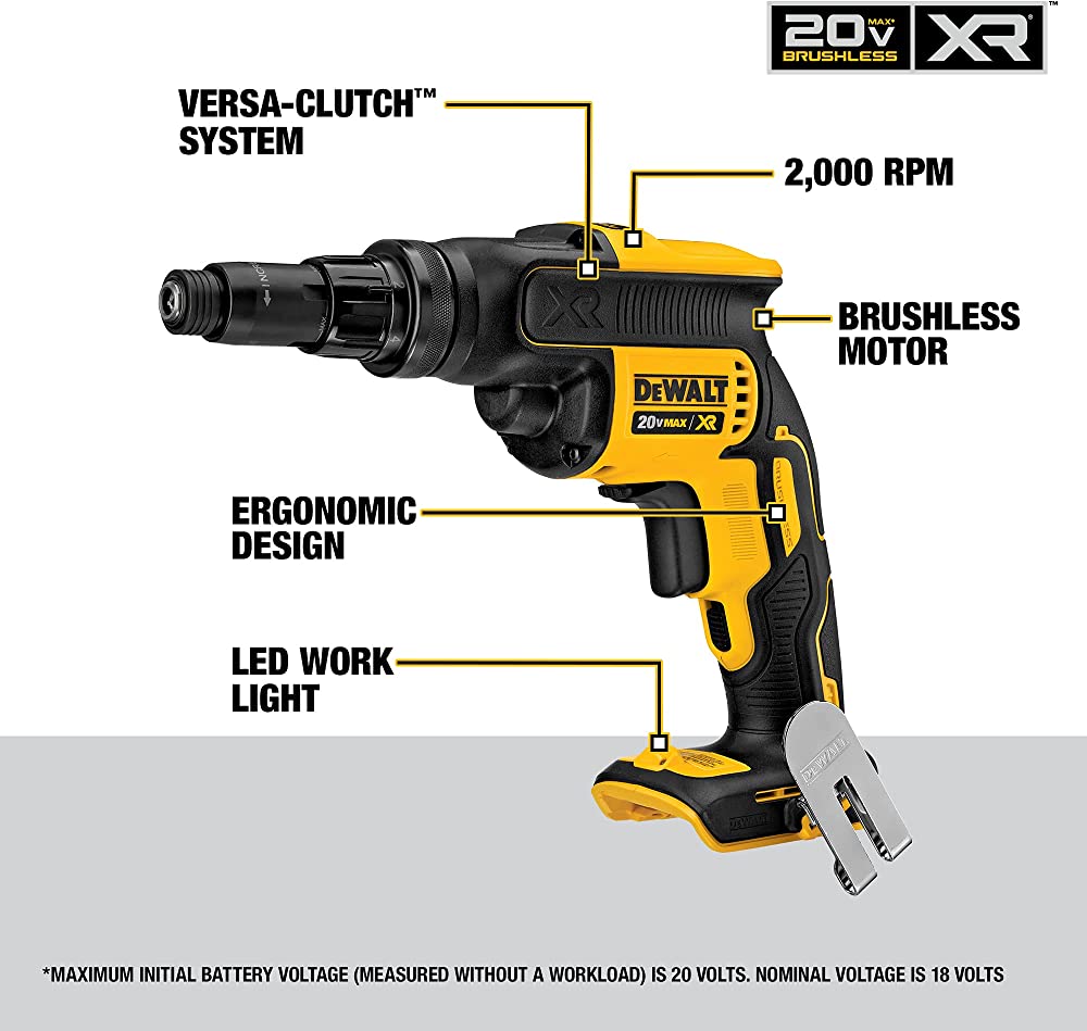 Destornillador de torque ajustable DEWALT DCF622B 20V MAX* XR Versa-ClutchTM (solo herramienta)